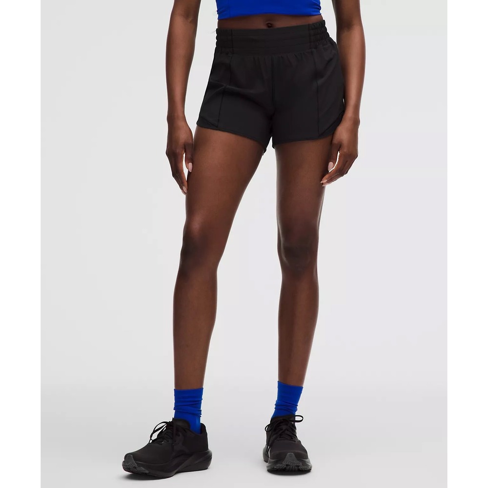 Lululemon Hotty Hot High-Rise Lined Short 4" Black Athletic Running Size 6